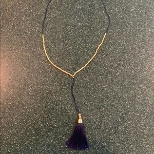 Gorjana Tulum Long Tassel Necklace Navy / Gold